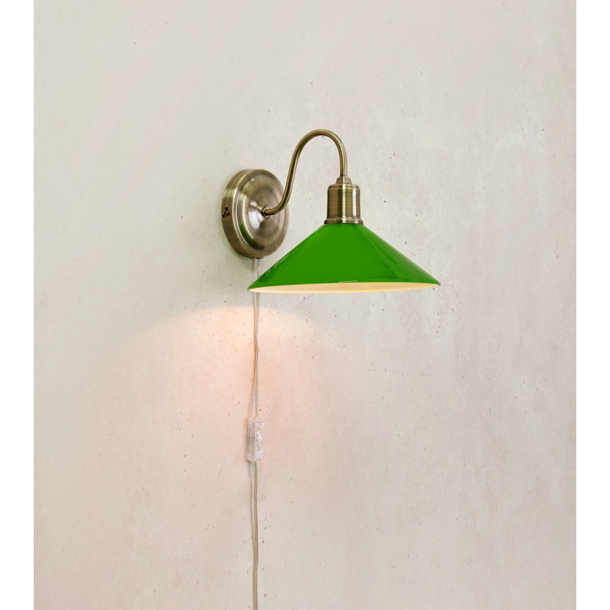 Markslöjd 108866 - Sienas lampa VELA 1xE27/40W/230V misiņš/zaļa
