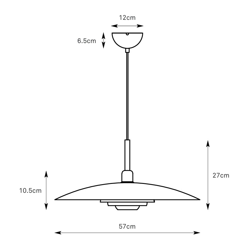 Markslöjd 108876 - PINY karājamā lampa uz kabeļa, 1xE27/60W/230V, diametrs 57 cm, balta