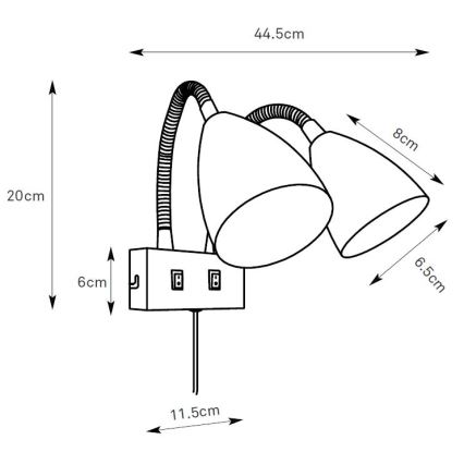 Markslöjd 108900 - Sienas virziena gaismeklis CIRO 2xGU10/7W/230V balts