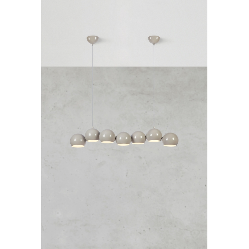 Markslöjd 108914 - Pakaramā lampa uz kabeļa CUPOLO 7xE14/40W/230V pelēka