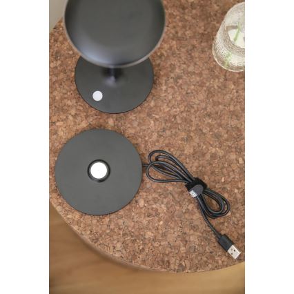 Markslöjd 108918 - LED Aptumšojama āra uzlādējams galda lampa PETIT LED/2W/1800 mAh 2200/2700/3000K IP44 melna