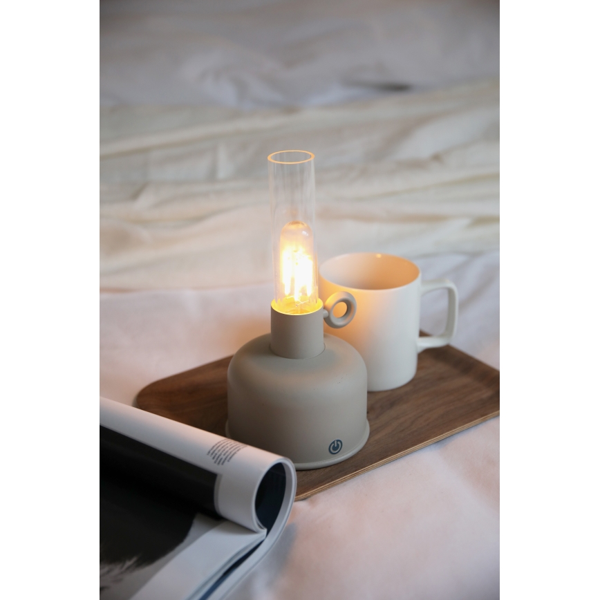 Markslöjd 108921 - LED Aptumšojama āra uzlādējams galda lampa ASTRID LED/2W/1200 mAh IP44 pelēka