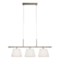 Markslöjd 108975 - Pakarināmais gaismeklis uz troses OXFORD 3xE14/40W/230V misiņš/balts