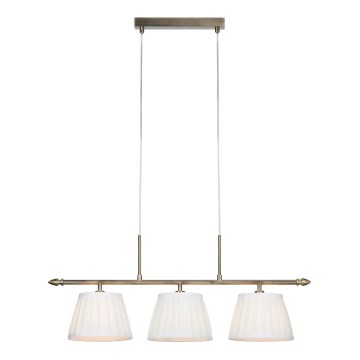Markslöjd 108975 - Pakarināmais gaismeklis uz troses OXFORD 3xE14/40W/230V misiņš/balts