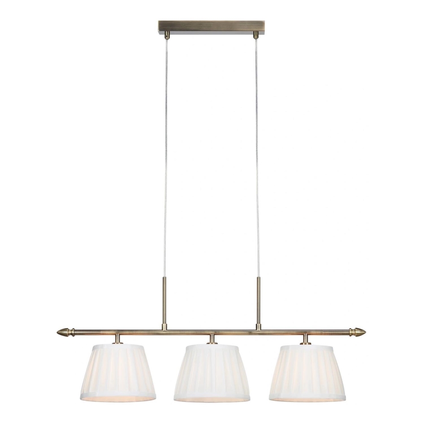 Markslöjd 108975 - Pakarināmais gaismeklis uz troses OXFORD 3xE14/40W/230V misiņš/balts
