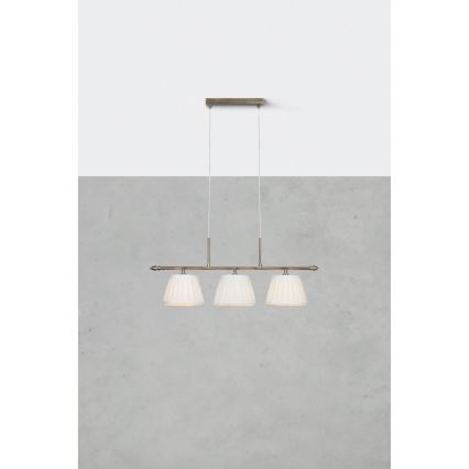 Markslöjd 108975 - Pakarināmais gaismeklis uz troses OXFORD 3xE14/40W/230V misiņš/balts