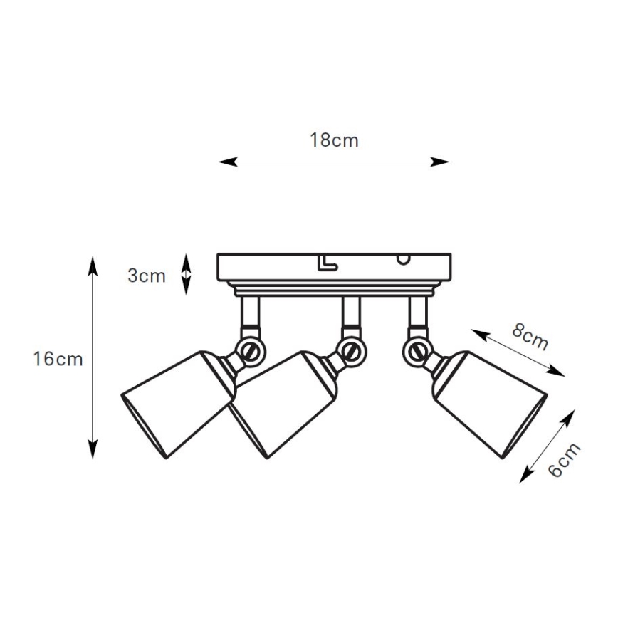 Markslöjd 108980 - Virziena gaismeklis TINY 3xGU10/7W/230V misiņš