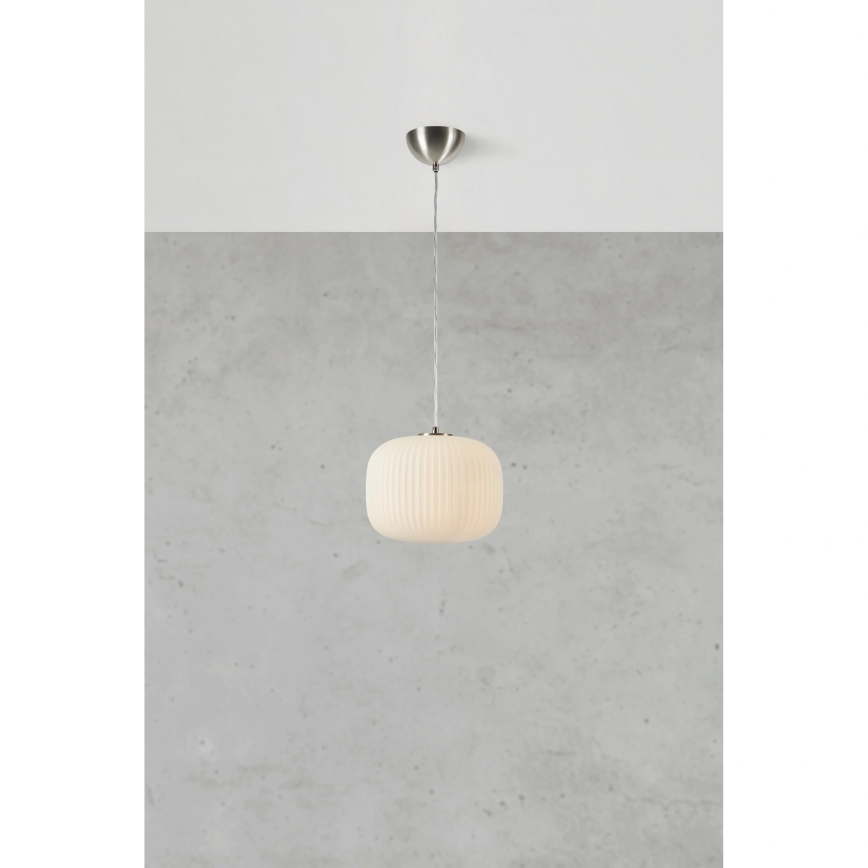 Markslöjd 109008 - Pakaramā lampa uz vada SOBER 1xE27/40W/230V Ø 25 cm matēts hroms