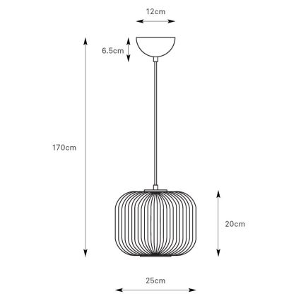 Markslöjd 109008 - Pakaramā lampa uz vada SOBER 1xE27/40W/230V Ø 25 cm matēts hroms