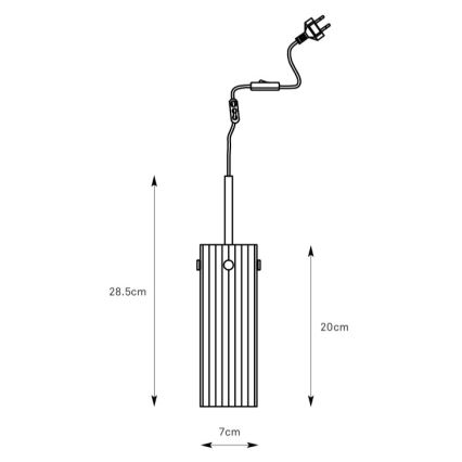 Markslöjd 109015 - Pakaramais lukturis ar vadu TIBIA 1xE14/40W/230V dūmots bēšs/misiņš