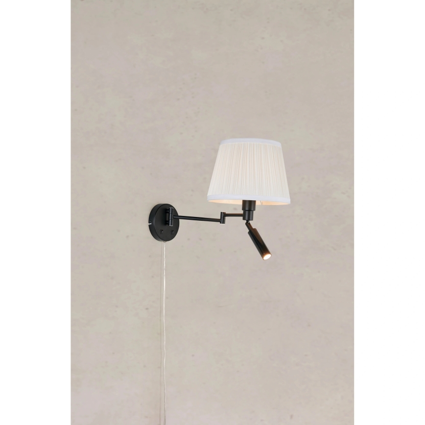 Markslöjd 109016 - LED sienas lampa PIVOT 1xE27/40W/230V + LED/4W krēmīga/melna