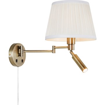 Markslöjd 109017 - LED sienas lampa PIVOT 1xE27/40W/230V + LED/4W krēmkrāsa/misiņš