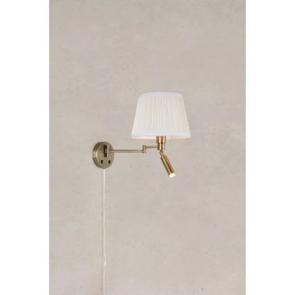 Markslöjd 109017 - LED sienas lampa PIVOT 1xE27/40W/230V + LED/4W krēmkrāsa/misiņš