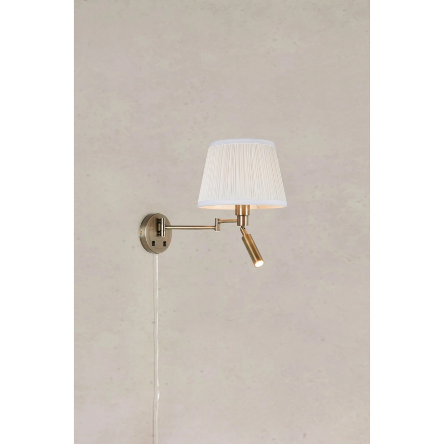 Markslöjd 109017 - LED sienas lampa PIVOT 1xE27/40W/230V + LED/4W krēmkrāsa/misiņš