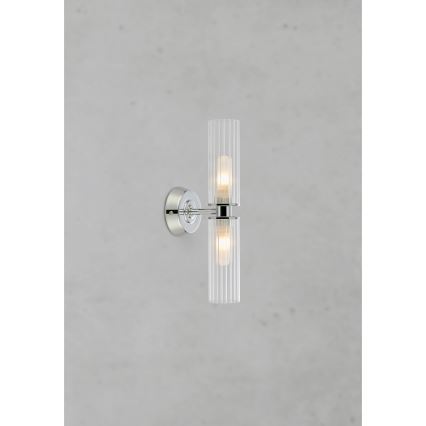 Markslöjd 109027 - Vannas istabas sienas lampa RIMINI 2xG9/20W/230V IP44 spīdīgs hroms