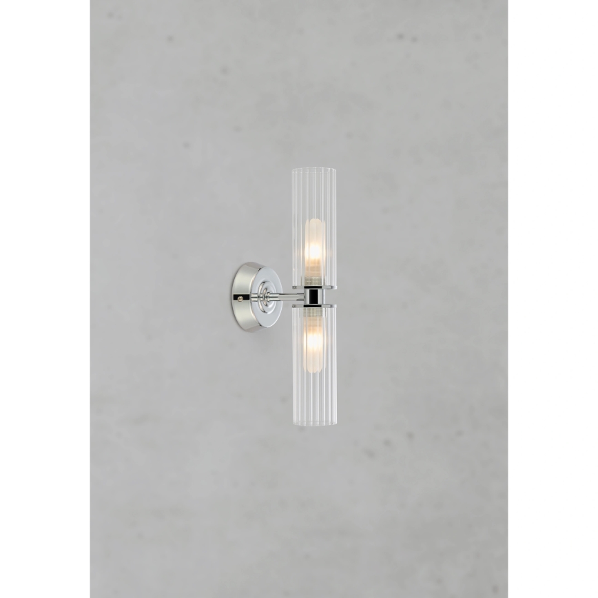 Markslöjd 109027 - Vannas istabas sienas lampa RIMINI 2xG9/20W/230V IP44 spīdīgs hroms