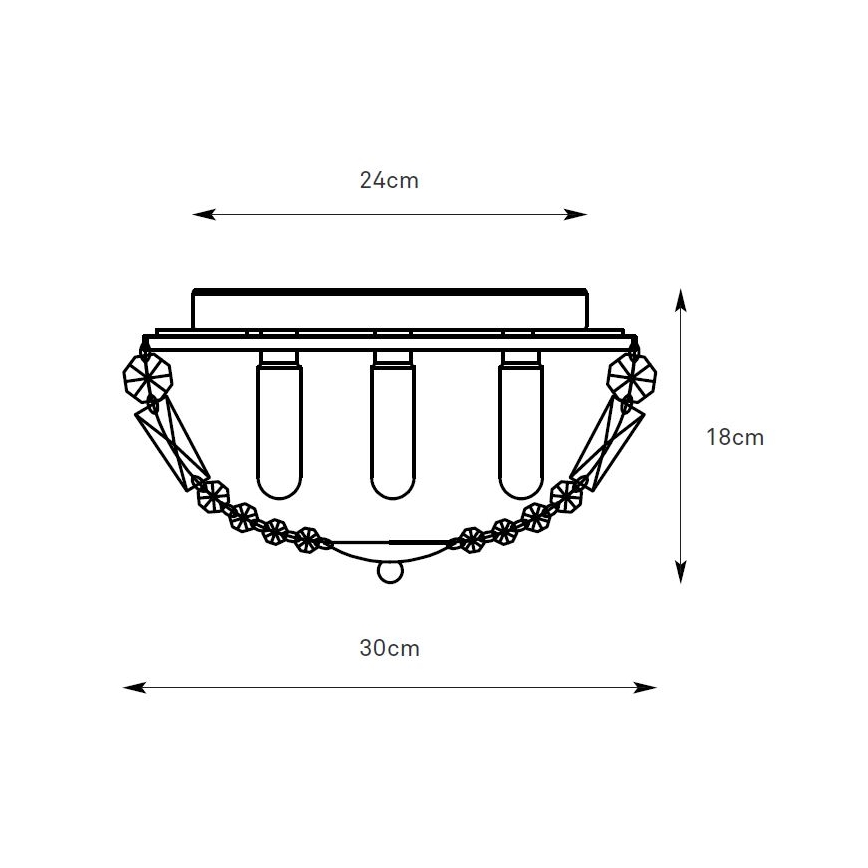Markslöjd 109031 - Vannas istabas griestu gaismeklis ESTELLE 3xG9/20W/230V diametrs 30 cm IP44 misiņš