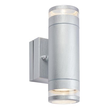 Markslöjd 109106 - LED āra sienas gaismeklis LUNO ar regulējamu spilgtumu, 2xLED/4,9W/230V, IP65, sudraba