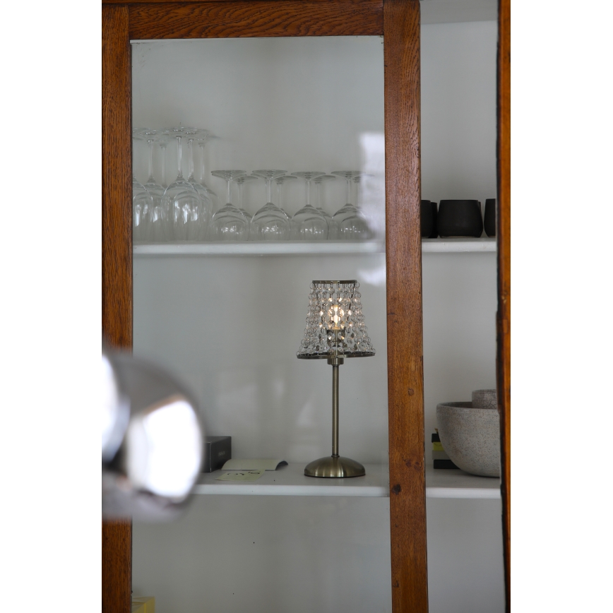 Markslöjd 109125 - LED galda lampa LIORA ar skārienvadību, ar regulējamu spilgtumu, uzlādējama, 1xE14/2W/2000 mAh, misiņš