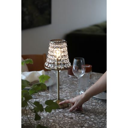 Markslöjd 109125 - LED galda lampa LIORA ar skārienvadību, ar regulējamu spilgtumu, uzlādējama, 1xE14/2W/2000 mAh, misiņš