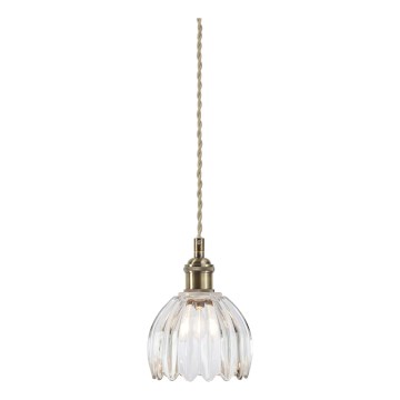 Markslöjd 109136 - Piekaramā lampa ar vadu GOTA 1xE14/40W/230V Ø 13 cm misiņš/caurspīdīgs