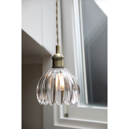 Markslöjd 109136 - Piekaramā lampa ar vadu GOTA 1xE14/40W/230V Ø 13 cm misiņš/caurspīdīgs