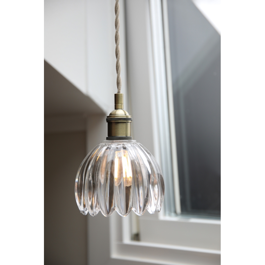 Markslöjd 109136 - Piekaramā lampa ar vadu GOTA 1xE14/40W/230V Ø 13 cm misiņš/caurspīdīgs