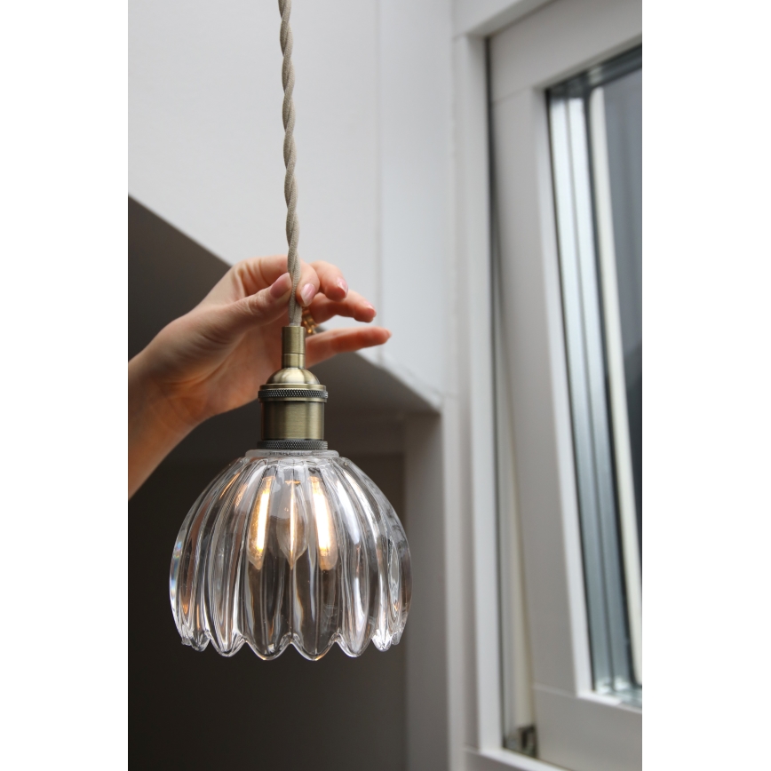 Markslöjd 109136 - Piekaramā lampa ar vadu GOTA 1xE14/40W/230V Ø 13 cm misiņš/caurspīdīgs