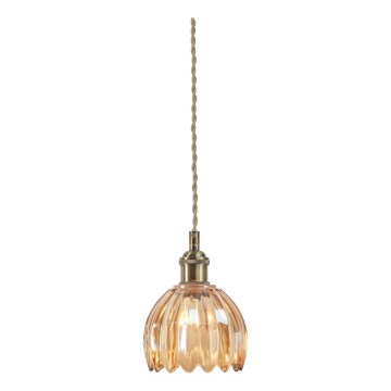 Markslöjd 109137 - Piekaramā lampa ar vadu GOTA 1xE14/40W/230V Ø 13 cm dūmakaini bēša/misiņš