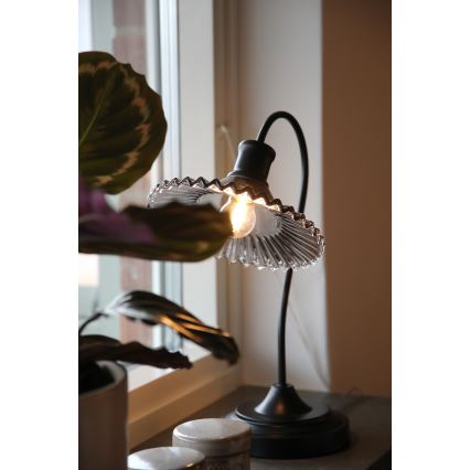 Markslöjd 109151 - Galda lampa NOVIA 1xE27/60W/230V melna/dūmakaina pelēka