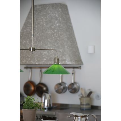 Markslöjd 109161 - VELA griestu lampa uz stieņa, 2xE27/60W/230V, zaļa ar misiņa apdari