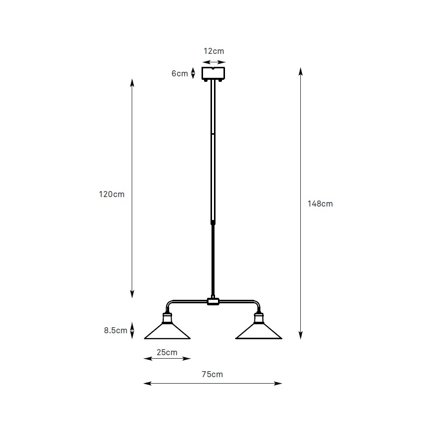 Markslöjd 109161 - VELA griestu lampa uz stieņa, 2xE27/60W/230V, zaļa ar misiņa apdari