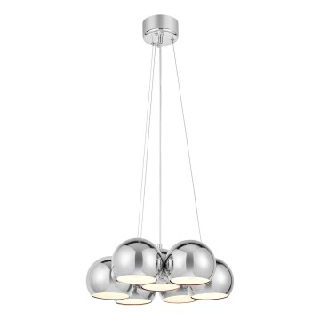 Markslöjd 109167 - Karājamā lustra CUPOLO uz troses, 7x E14/40W/230V, diametrs 45 cm, spīdīgs hroms