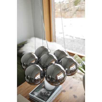 Markslöjd 109167 - Piekaramā lustra uz troses CUPOLO 7xE14/40W/230V spīdīgs hroms