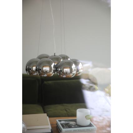 Markslöjd 109167 - Piekaramā lustra uz troses CUPOLO 7xE14/40W/230V spīdīgs hroms