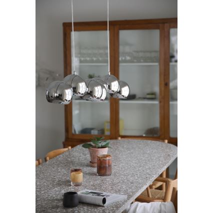 Markslöjd 109168 - Karājamā griestu lampa CUPOLO 7xE14/40W/230V spīdīgs hroms