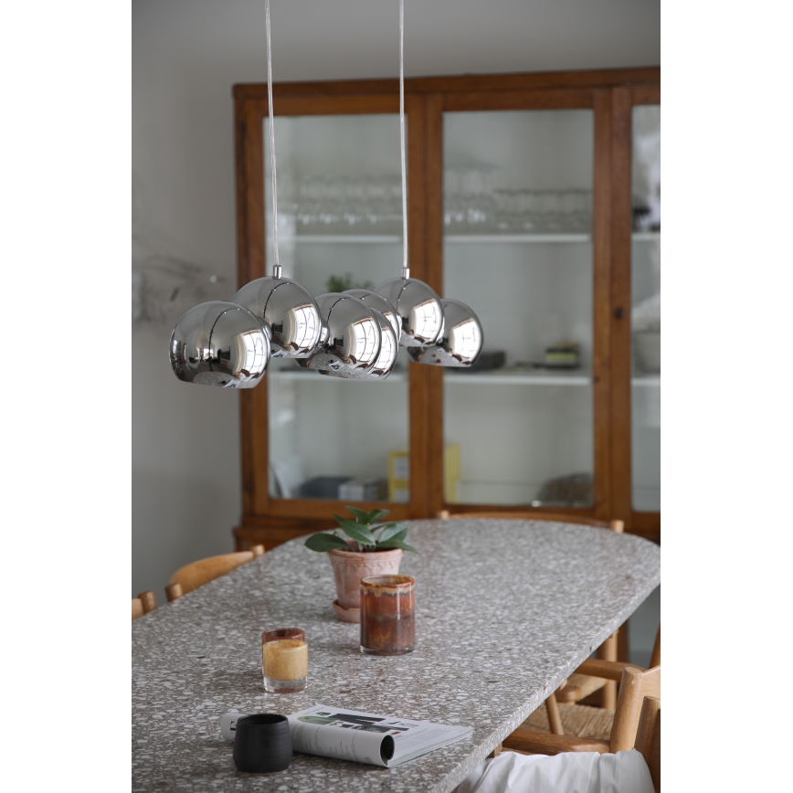 Markslöjd 109168 - Karājamā griestu lampa CUPOLO 7xE14/40W/230V spīdīgs hroms