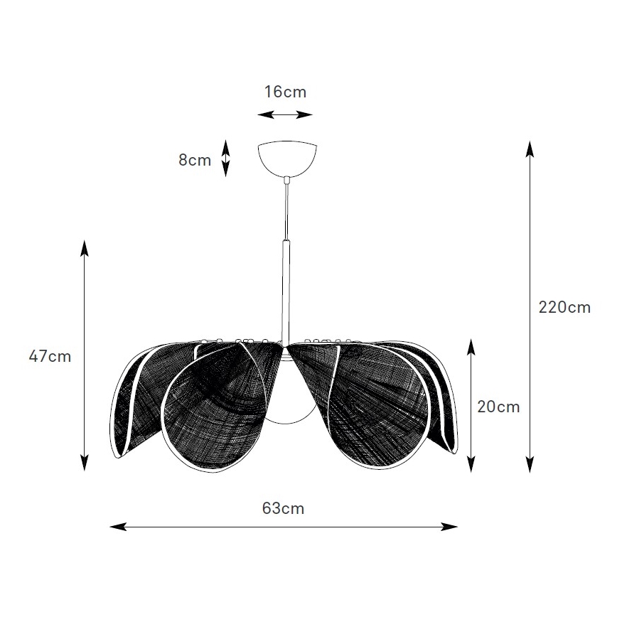 Markslöjd 109169 - STYRKA piekaramā lampa ar vadu 1xE27/40W/230V Ø 63 cm, bēša