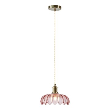 Markslöjd 109178 - pakaramā lampa uz vada KURAGE 1xE27/40W/230V misiņš/dūmakaini rozā