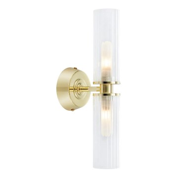 Markslöjd 109236 - Sienas lampa vannas istabai RIMINI 2xG9/20W/230V IP44 misiņš