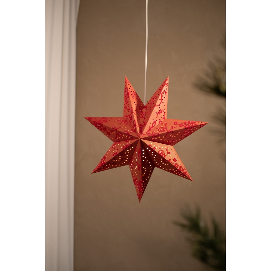Markslöjd 700122 - Ziemassvētku rotājums SATURNUS 1xE14/25W/230V d. 45 cm sarkana