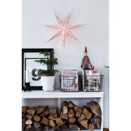 Markslöjd 703553 - Ziemassvētku rotājums ELIN 1xE14/25W/230V balta/sarkana 75 cm