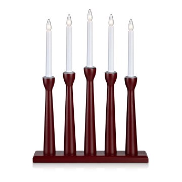 Markslöjd 704176 - Ziemassvētku svečturis MASESKÄR 5xE10/3W/230V sarkana