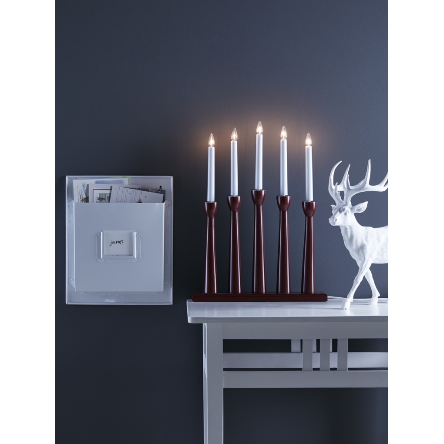 Markslöjd 704176 - Ziemassvētku svečturis MASESKÄR 5xE10/3W/230V sarkana