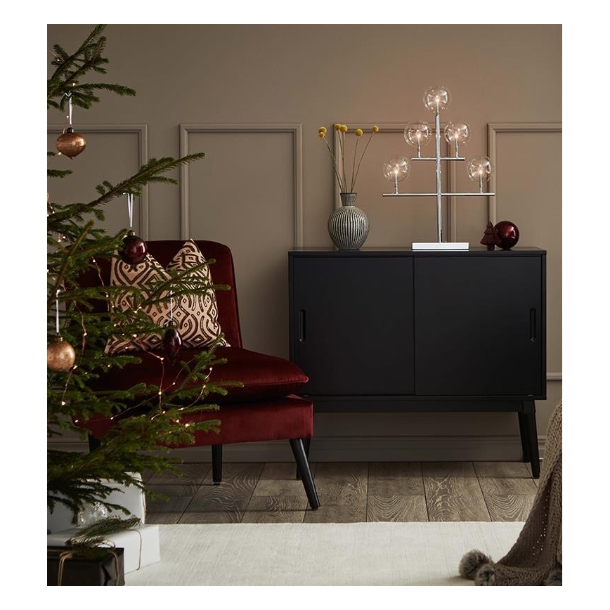 Markslöjd 704820 - Ziemassvētku svečturis MAESTRO 5xE5/0,8W/230/12V spīdīgi hromēts