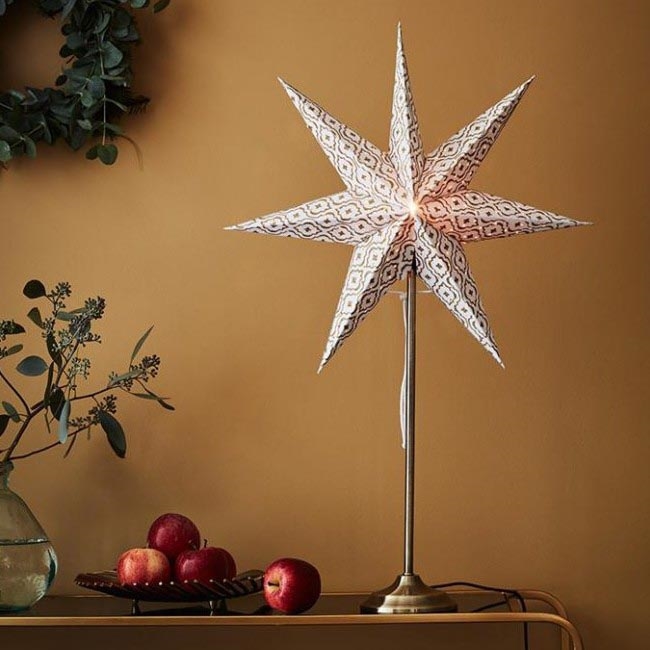 Markslöjd 705310 - Ziemassvētku rotājums BAROQUE 1xE14/25W/230V 65 cm balta/matēts hroms