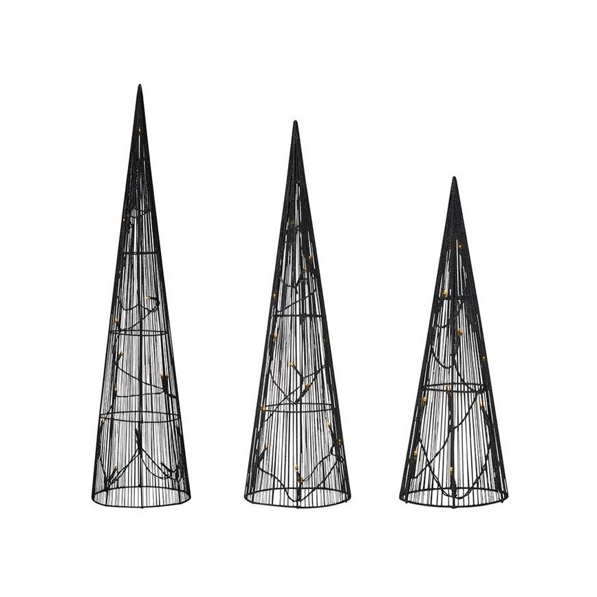 Markslöjd 705748 - KOMPLEKTS 3x LED Ziemassvētku rotājums DUNGE LED/2,7W/4,5V melns