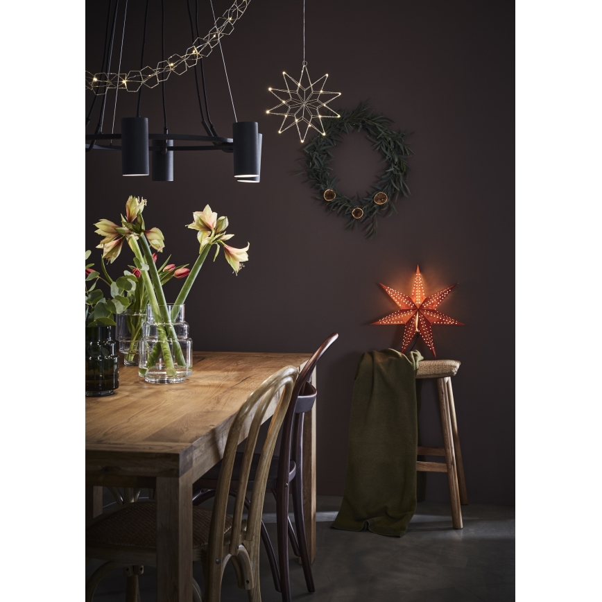Markslöjd 705807 - Ziemassvētku dekorācija EMBLA 1xE14/6W/230V Ø 45 cm sarkana