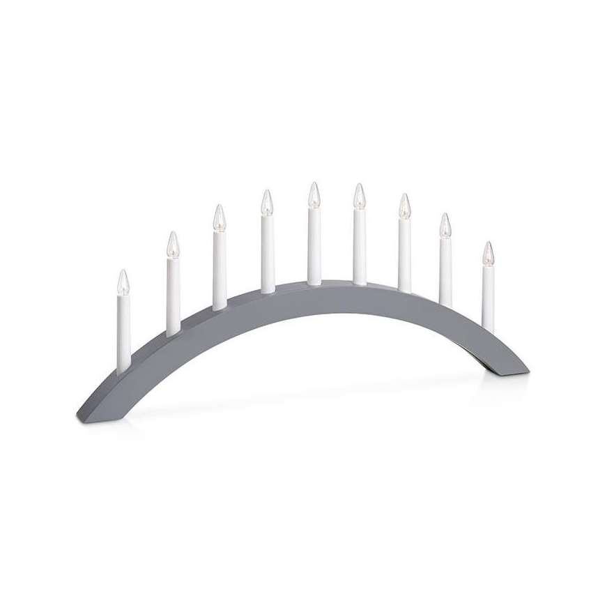 Markslöjd 705811 - Ziemassvētku svečturis ATLE 9xE10/3W/230V pelēks