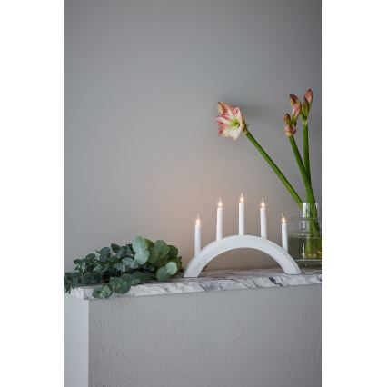 Markslöjd 705952 - Ziemassvētku svečturis AVENTO 5xE10/3W/230V balta